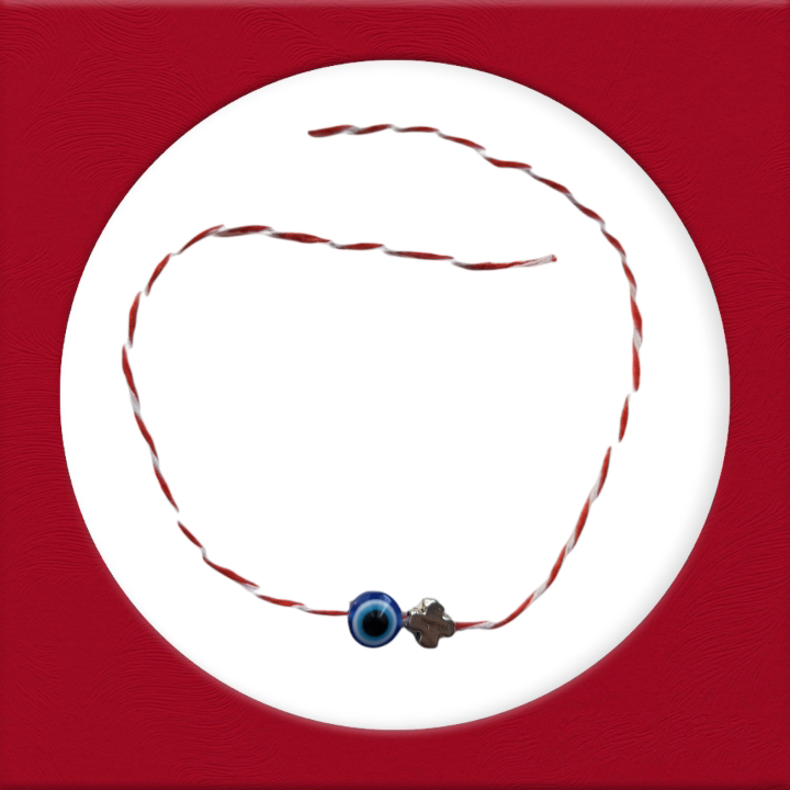 blue evil eye, cross