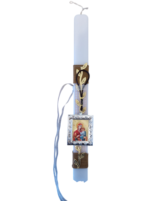 Picture of Jesus and Mary Easter Candle